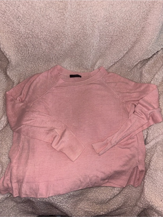 J. Crew Sweaters - J.Crew 100% Linen Pink Crewneck Sweater Side Slits Size Large